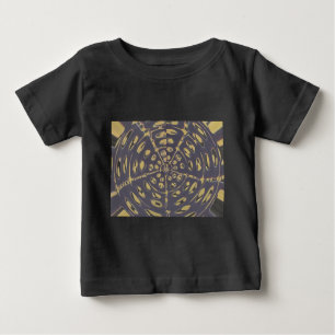 Olive Green Polka Dot Radial Muster Art Print Baby T-shirt