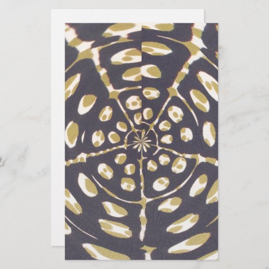 Olive Green Polka Dot Radial Muster Art Print Briefpapier (Vorne/Hinten)