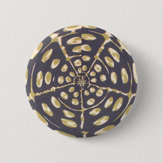 Olive Green Polka Dot Radial Muster Art Print Button (Vorderseite)