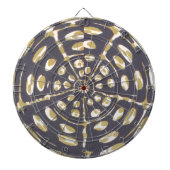 Olive Green Polka Dot Radial Muster Art Print Dartscheibe (vorne)