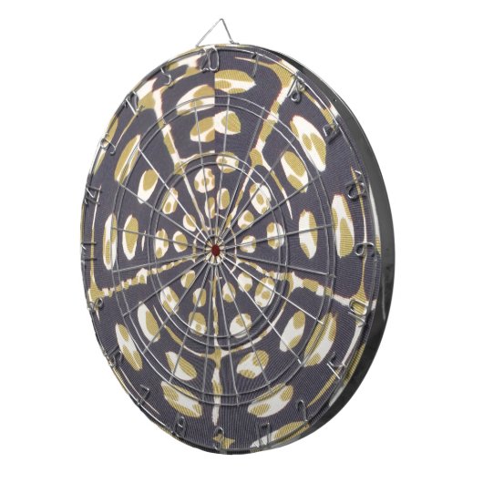 Olive Green Polka Dot Radial Muster Art Print Dartscheibe (Vorderseite rechts)