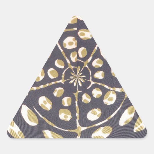 Olive Green Polka Dot Radial Muster Art Print Dreieckiger Aufkleber (Vorderseite)