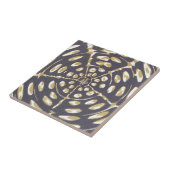 Olive Green Polka Dot Radial Muster Art Print Fliese (Seite)