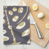 Olive Green Polka Dot Radial Muster Art Print Handtuch (Viertel Falte)