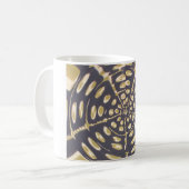 Olive Green Polka Dot Radial Muster Art Print Kaffeetasse (Vorderseite Links)