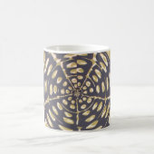 Olive Green Polka Dot Radial Muster Art Print Kaffeetasse (Mittel)