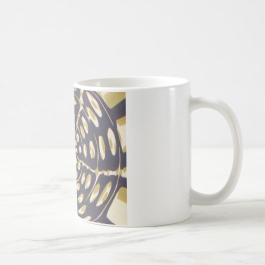 Olive Green Polka Dot Radial Muster Art Print Kaffeetasse (Rechts)