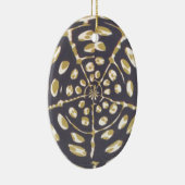 Olive Green Polka Dot Radial Muster Art Print Keramik Ornament (Rechts)