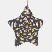 Olive Green Polka Dot Radial Muster Art Print Keramikornament (Rechts)