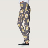 Olive Green Polka Dot Radial Muster Art Print Leggings (Links)