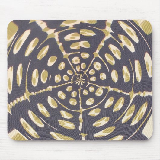Olive Green Polka Dot Radial Muster Art Print Mousepad (Vorne)
