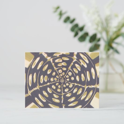 Olive Green Polka Dot Radial Muster Art Print Postkarte (Stehend Vorderseite)