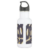 Olive Green Polka Dot Radial Muster Art Print Trinkflasche (Rückseite)