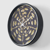Olive Green Polka Dot Radial Muster Art Print Uhr (Winkel)