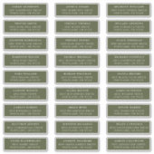Olive Green | Private Guest Address Labels (Vorderseite)