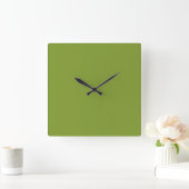 Olive Green Quadratische Wanduhr (Zuhause)