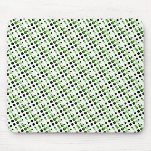 Olive Green Retro Bubbles Mousepad (Vorne)