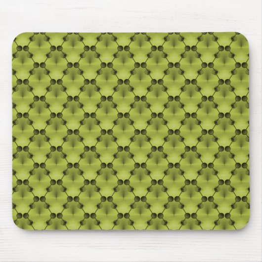 Olive Green Retro Funk Circles Mousepad (Vorne)