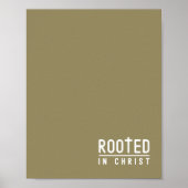 Olive green Rooted Christliche Treue Zitat Poster (Vorne)