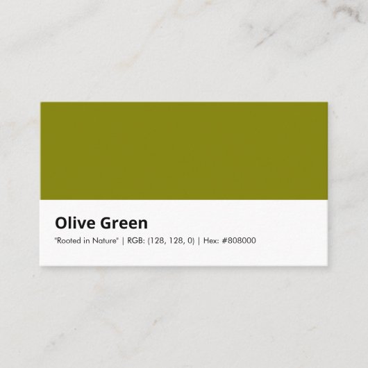 Olive Green , "Rooted in Nature" Visitenkarte (Vorderseite)
