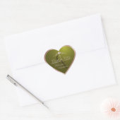 Olive Green Rose Gold Frame and Monogram Thank You Herz-Aufkleber (Umschlag)