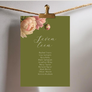 Olive Green   Rose Hochzeit Tischnummer Sitzplatz