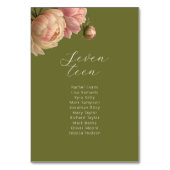 Olive Green | Rose Hochzeit Tischnummer Sitzplatz (Vorderseite)