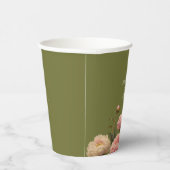 Olive Green & Rose Wedding Pappbecher (Rechts)