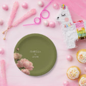 Olive Green & Rose Wedding Pappteller (Party)
