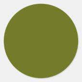 Olive Green Round Sticker (Vorderseite)