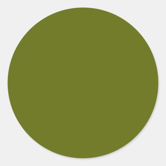 Olive Green Round Sticker (Vorderseite)