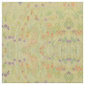 Olive Green Rusty Orange und Lila Stoff (Nahaufnahme)