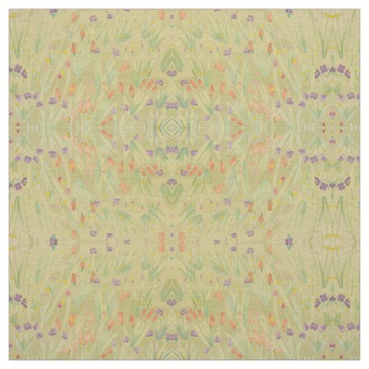 Olive Green Rusty Orange und Lila Stoff (Muster)