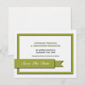 Olive Green Save the Date Einladung (Vorne/Hinten)