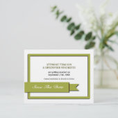 Olive Green Save the Date Einladung (Stehend Vorderseite)