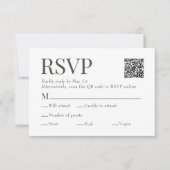 Olive Green Scan QR Code Meal Choice Hochzeit RSVP Karte (Vorderseite)