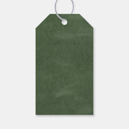 Olive Green Schwarz-weiß Gold Monogram Christmas Geschenkanhänger (Rückseite)