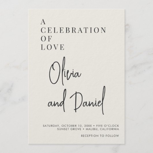 Olive Green Script Photo QR Code Wedding Einladung (Vorderseite)