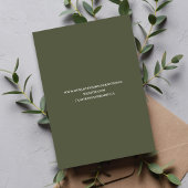Olive Green Script Wedding RSVP QR Code Card Begleitkarte