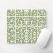 Olive Green Scrollings Muster Mousepad (Mit Mouse)