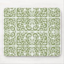 Olive Green Scrollings Muster