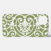 Olive green scrollwork muster Case-Mate iPhone ca. Hülle (Rückseite (Horizontal))