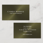Olive Green Sheen Business Card Visitenkarte (Vorne/Hinten)