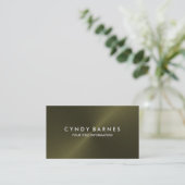 Olive Green Sheen Business Card Visitenkarte (Stehend Vorderseite)