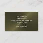 Olive Green Sheen Business Card Visitenkarte (Rückseite)