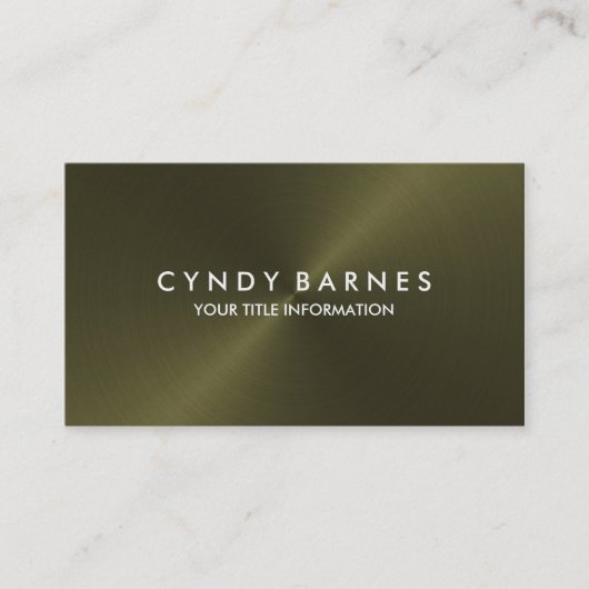 Olive Green Sheen Business Card Visitenkarte (Vorderseite)
