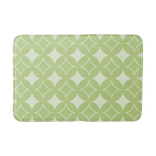Olive Green Shippo Muster Badematte (Vorderseite)