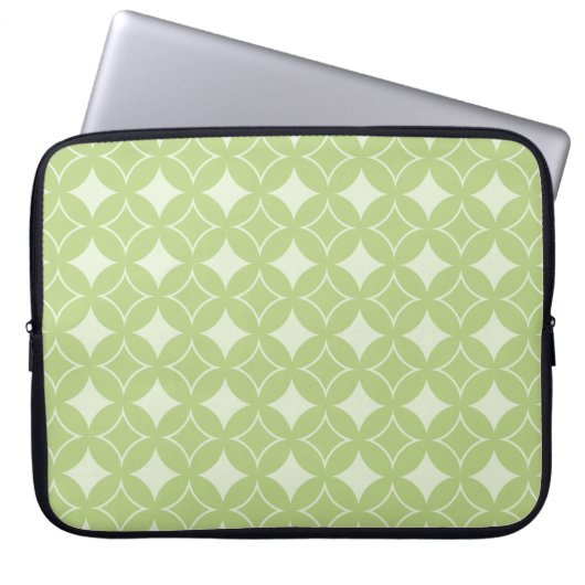 Olive Green Shippo Muster Laptopschutzhülle (Vorderseite)