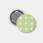 Olive Green Shippo Muster Magnet (Vorderseite/Rückseite)