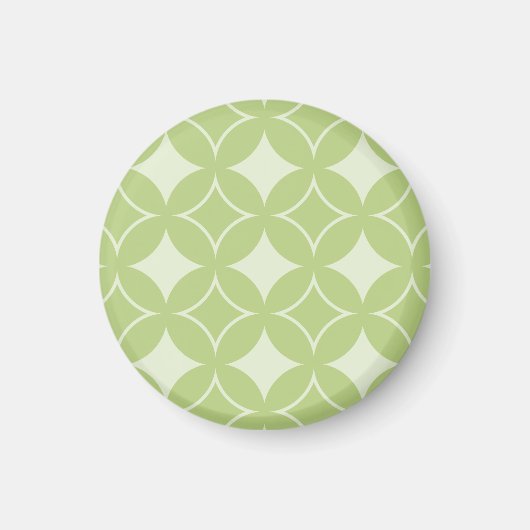Olive Green Shippo Muster Magnet (Vorne)